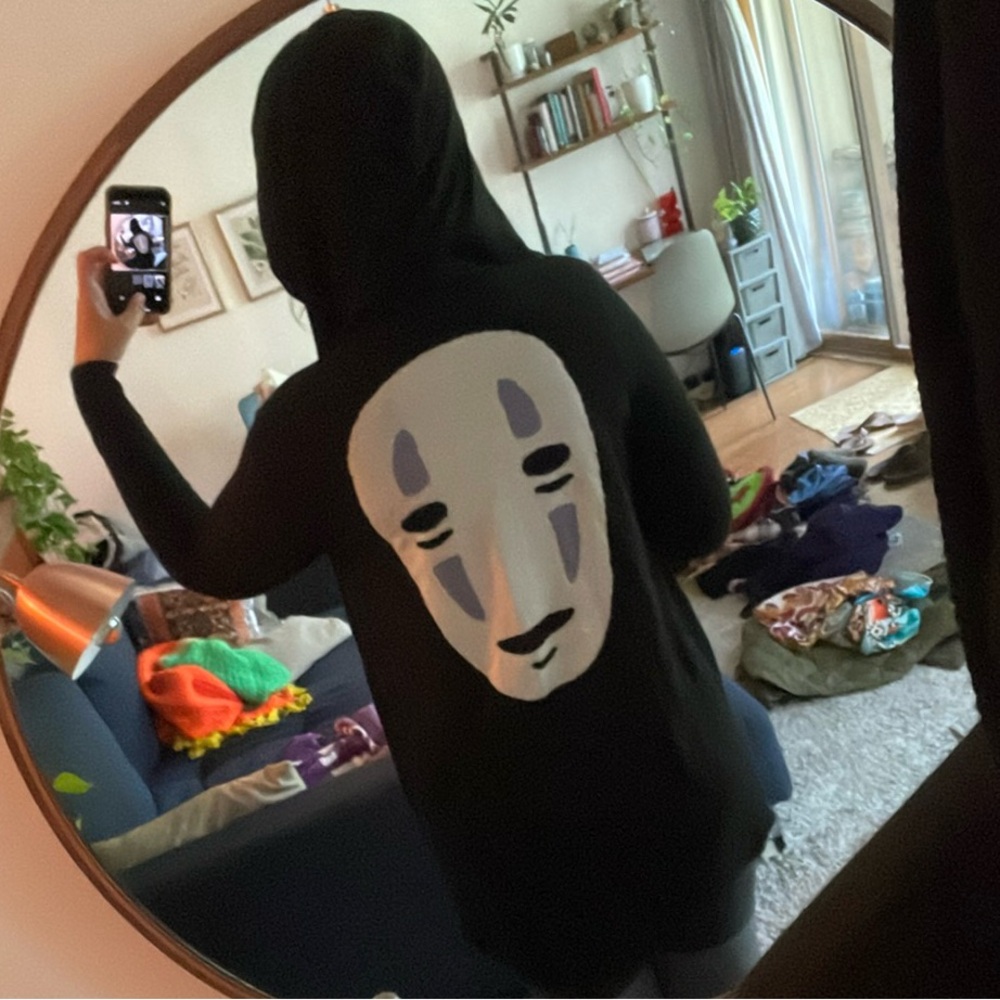 Spirited away No Face black cardigan with hood